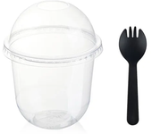 50pcs 360ML Pudding Cups Wiht Lids Plastic Boxes Ice-Cream Mousse Dessert Picnic Party Packing Dessert Cups with Lid