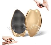 Lima de nanovidrio para pies, removedor de callos y durezas, herramienta de pedicura casera para el cuidado de la belleza de los pies, dorada