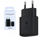 Cargador de red USB-C Samsung  carga rápida PD 25W original  negro
