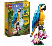 LEGO CREATOR 31136 Loro Exótico - Colores Vivos - Extremidades Articuladas - Transformable en Rana y Pez