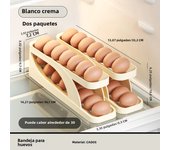 Kitchen Countertop Slide-out Egg Holder, Double-layer Automatic Egg Roller for Refrigerator Side Door Egg Storage Box