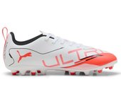 Bota Puma Ultra 5 Play MG JR Blanco/Naranja