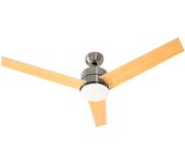 VENTILADOR TECHO SOGO 52" 132CM CON LUZ LED , 3 ASPA MADERA .3 VELOCIDADES.80W,TEMP 8H ,REVERSIBLE -MOTOR COBRE.MANDO