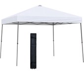 Cenador Plegable 3x3m Carpa de Jardín con Bolsa de Transporte con Ruedas Impermeable y Marco de Acero Gazebo para Exterior Fiestas Camping Blanco