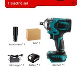 Llave de impacto eléctrica sin escobillas para reparación de automóviles, destornillador inalámbrico de 1/2 pulgadas, herramienta de bricolaje eléctrica para batería Makita de 18V, 1200N.m