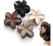 4 pinzas para el pelo con flores, juego grande, mate, para mujer, accesorios gruesos y delgados