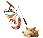 Juguete Varita Retráctil de Plumas para Gato, 5 Unidades, Juguetes Interactivos para Ejercicio Juego y Caza para Gatos, Colores Diferentes y Llamativos, Mejora la Agilidad de tus Gatitos, Juguete de Cascabel para Gato