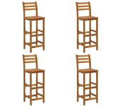 vidaXL Taburetes de cocina 4 unidades madera maciza de acacia