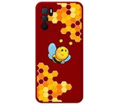 Funda Silicona Líquida Roja para Oppo A16 / A16s diseño Abeja Dibujos