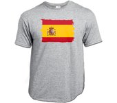 MERCHANDMANIA CAMISETA GRIS MEZCLA BANDERA ESPAÑA PAIS CONSTITUCION NACION moda verano tshirt