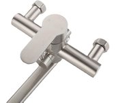 Grifo de bañera con ducha de mano redondo de una manija montada en la ducha de mano de Maple inoxidable para baño (HS)