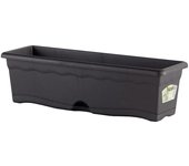 Jardinera con Plato Plastiken Antracita Polipropileno 60 x 20 cm