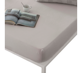 NATURALS - Sábana Bajera Ajustable Lisa Gris Claro - Algodón Tejido Jacquard de Alta Calidad Extra Suave - Altura Colchón hasta 30 cm - Cama 90/105/135/150/180 - ELB