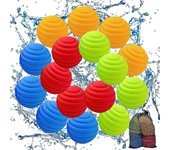 16 globos de agua reutilizables, bolas de agua de silicona autosellantes de llenado rápido, bolas de salpicaduras de bombas de agua de verano para niños y adultos