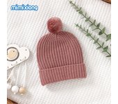 Gorro algodón elástico con pompones Gorro Algodón, gorros transpires, gorros para Bebés, gorro cálido DOT para inerno