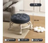 Pulley Stool Household Durable Sponge Cushion Stable Circular Stool Portable Leather Waterproof Simple Space Saving Furniture