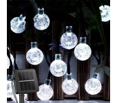 Solar String Lights Outdoor 100 LED Crystal Globe Light Waterproof Solar Fairy Light for Christmas Halloween Party Festoon Decor
