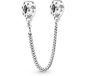 Real 925 Sterling Silver Stars & Moon Sunflower Safety Chains Spacer Beads Charms Fit Pandora 925 Original Bracelets DIY Jewelry