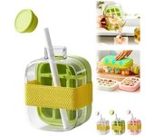 Cubitera y bandeja 2 en 1, máquina de hielo sin contacto, molde flexible de silicona para hielo rápido y bebidas refrescantes (verde, 800 ml)