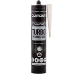 Adhesivo Sellador Fija + Todo Turbo Quiadsa Pegado en 3 Segundos en Tubo de Silicona, Apto para Superficies Húmedas, Pintable, Flexible y Aguanta hasta 400kg
