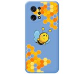 Funda Silicona Líquida Azul para Oppo Find X5 5G diseño Abeja Dibujos