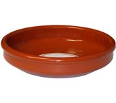 Tradineur - Cazuela redonda de barro - Apta para vitro y horno - Ideal para guisos y asados caseros  Ø 24 cm