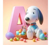 Cute Snoopy With Easter Egg Letters Diamond Painting Art 5d Diy Fantasy Cartoon Dog Alphabet Mosaic Cross Stitch Home Decor Gift
