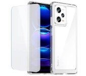 FAMZ - Xiaomi Redmi Note 12 Pro 5G - Protector Cristal Templado y Carcasa Híbrida Transparente