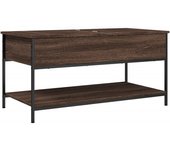 vidaXL Mesa de centro madera ingeniería metal 100x50x50 cm Negro, Roble Sonoma, Roble ahumado Mesita de Salón o Comedor o Auxiliar Mesa de Café Meuble Salón