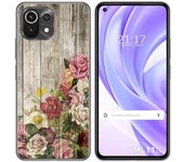 Tumundosmartphone Funda Gel Tpu para Xiaomi Mi 11 Lite 4G / 5G / 5G NE diseño Madera 08 Dibujos
