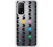 Funda compatible con Xiaomi Mi 10T/Mi 10T Pro - Patron Comecocos Negros Clear