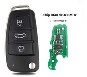 Remote Car Key For Audi Q7 B7 Q3 A3 TT A2 A8 A6 A6L A4 S5 C5 C6 B6 A4L A5 Q5 S RS S1 315/433Mhz 8X0837220 8P0837220D Q ID48 Chip