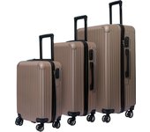 DASCK Juego de 3 Maletas de Viaje Set Trolley Abs Semirigidas con Cerradura Combinación 4 Ruedas Dobles