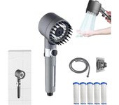 Cabezal de ducha Ion Drops, cabezal de ducha con filtro Iondrops, cabezal de ducha Iondrops, cabezal de ducha con filtro Ion Drops, cabezal de ducha con filtro, cabezal de ducha con aumento de presión, configuraciones ajustables con manguera (1 juego