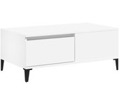 vidaXL Mesa de centro madera contrachapada 90x50x36,5 cm Blanco, Negro, Blanco brillante Mesita de Salón o Comedor o Auxiliar Mesa de Café Meuble Salón