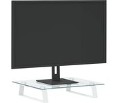 vidaXL Soporte de Monitor Elevador de Pantalla Vidrio Templado y Metal Color Blanco,  Negro, y mas