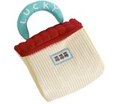 Bonita bolsa de maquillaje con forma de casita para mascotas, organizador de maquillaje portátil de viaje con bolsillos laterales y cremalleras dobles, neceser con bordado de la suerte para mujeres y niñas.