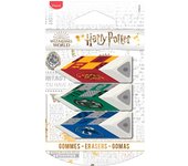 Maped goma harry potter 3 casas de howarts triangular en blister de 3