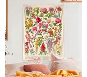 1pc Retro floral and plant tapestry, collection garden floral identification reference picture tapestry