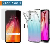 Tumundosmartphone Pack 2 en 1 Funda Gel Transparente + Protector Cristal Templado para Xiaomi Redmi Note 8T - Protección Completa