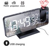 Reloj Digital LED para mesa, despertador electrónico de escritorio, Radio FM, proyector de tiempo, función de repetición, alarma