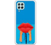 Funda compatible con Samsung Galaxy A22 4G - Beso fondo Azul