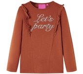 Camiseta infantil de manga larga claro 92 en color Lila/Coñac