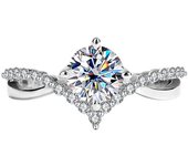 S925 Silver 1 Carat Moissanite Ring For Women To Crown Love, Chic, Light Luxury, Classic Wedding Proposal, Valentine's Day Gift