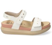 Cómoda  Sandalia mujer FARRA PIEL FOG. Tiras regulables con velcro. Plantilla anatómica móvil. Línea Mobil's de Mephisto ideal para los pies sensibles, se adapta al pie Altura Tacón bajo (3-5 cm) Referencia FARRA-FOG