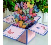 Wedding Greeting Card Anniversary Tropical Bloom 3D Pops-up Bouquet Paper Flowers Daisy/Carnation Rose/Lily/Sunflower/Tulip