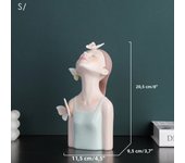 ARTLOVIN-Mint Blue Butterfly Girl Bust Statue, Stylish Modern Home Decorations,Birthday Gifts for Girl,Resin Half Body Sculpture