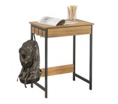 SoBuy FWT43-N Escritorio con Un Cajón y 3 Percheros Mesa de Ordenador de Estilo Industrial 60x40x77 cm ES