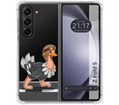Funda Silicona Transparente para Samsung Galaxy Z Fold 5 5G diseño Avestruz Dibujos