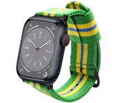 Correa de Nylon para Apple Watch 49mm 46mm 45mm 44mm 42mm 41mm 40mm 38mm iWatch Series 10 9 8 7 6 5 4 3 2 1 SE Ultra 2 Colores Bandera de Brasil para Reloj Apple